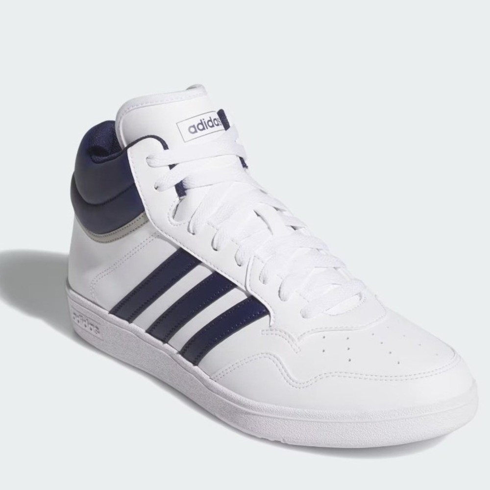 Adidas Hoops 4.0 Mid Mens White Navy Blue Basketball Sneakers JQ9995